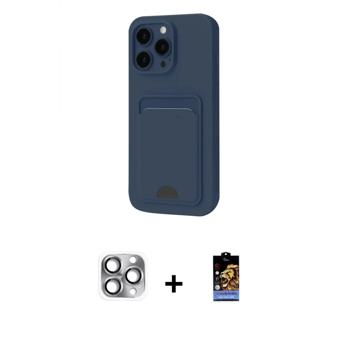 ieg™ iPhone 16 Pro Max Kılıf Vadi Çizgi Prime - Siyah Buffer Hayalet Cam Ekran Koruyucu + Pers Alüminyum Kamera Lens - GI