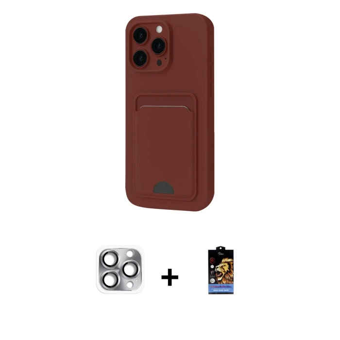 ieg™ iPhone 16 Pro Max Kılıf Vadi Çizgi Prime - Siyah Buffer Hayalet Cam Ekran Koruyucu + Pers Alüminyum Kamera Lens - GI