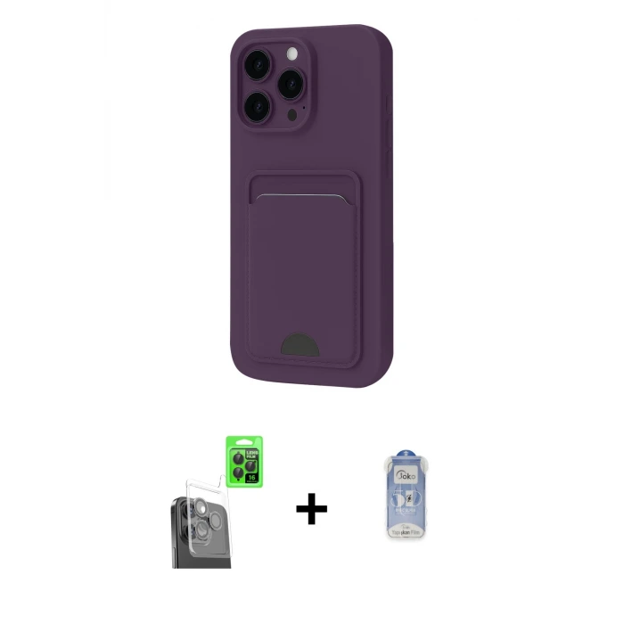 ieg™ iPhone 16 Pro Max Kılıf Vadi Çizgi Prime - Siyah Joko Magic 5D Cam + Raze Metal Kamera Lens - SH