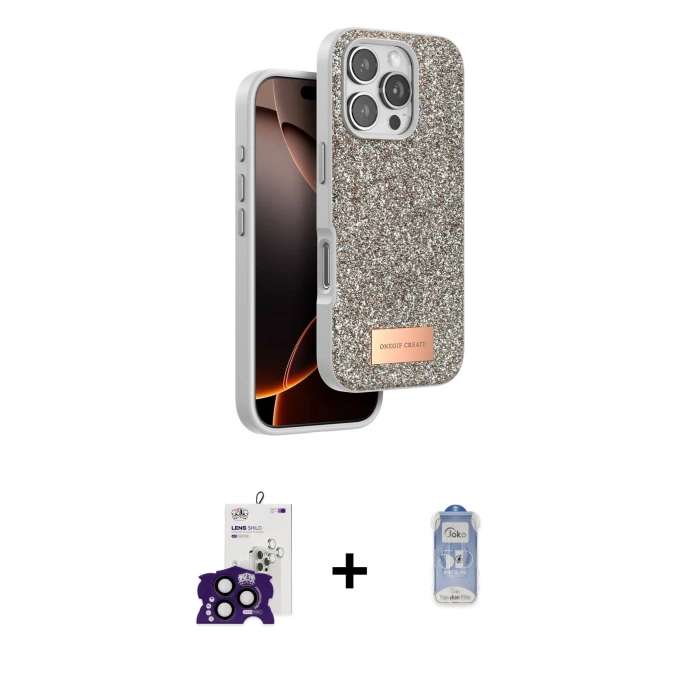 ieg™ iPhone 16 Pro Max Kılıf Vadi Klasik Serisi - Siyah Joko Magic 5D Cam + Bilvis Titan Kamera Lens - SH