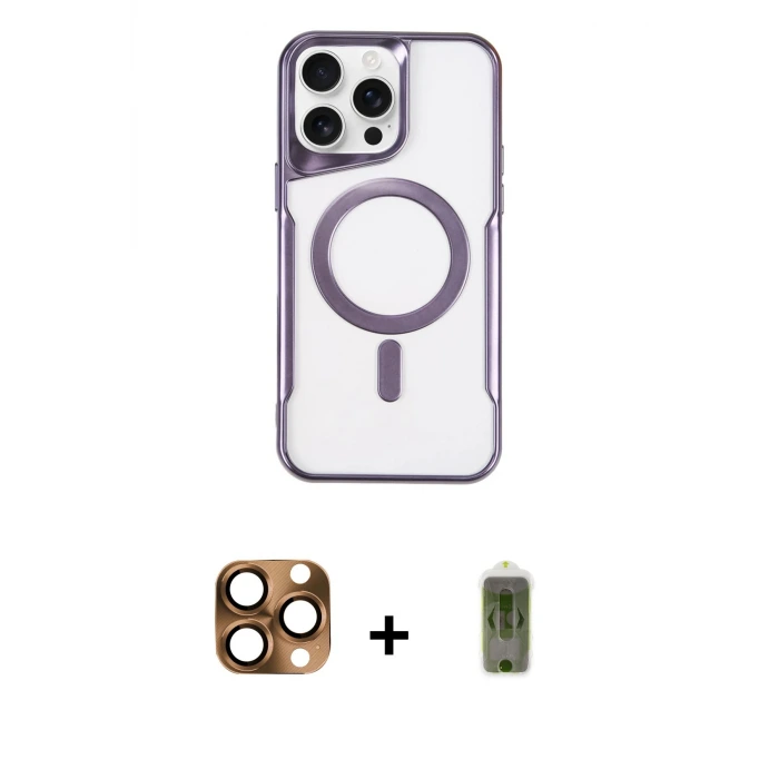 ieg™ iPhone 16 Pro Max Kılıf Yadigar Klasik Özel Seri - Siyah Joko Magic 5D Hayalet Cam + Pers Alüminyum Kamera Lens - CLTM