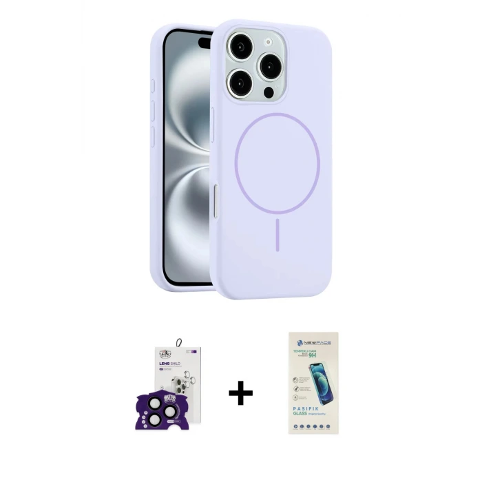 ieg™ iPhone 16 Pro Max Kılıf Yankı Form Serisi - Şeffaf Pasifik Cam Ekran Koruyucu + Bilvis Titan Kamera Lens - SH