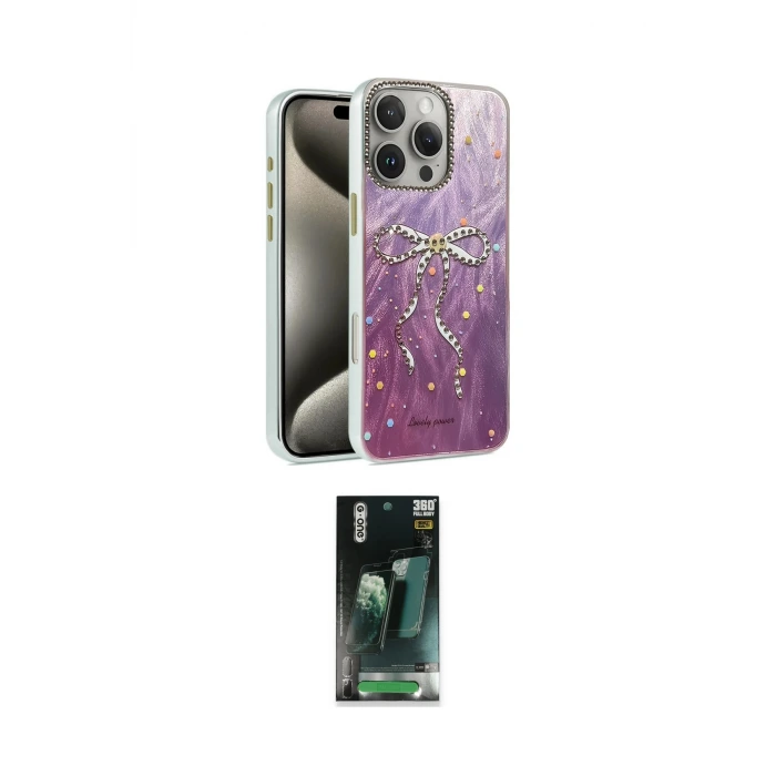 ieg™ iPhone 16 Pro Max Kılıf Zirve Modern Prime - Siyah 360 Mat Full Body Arka Koruyucu
