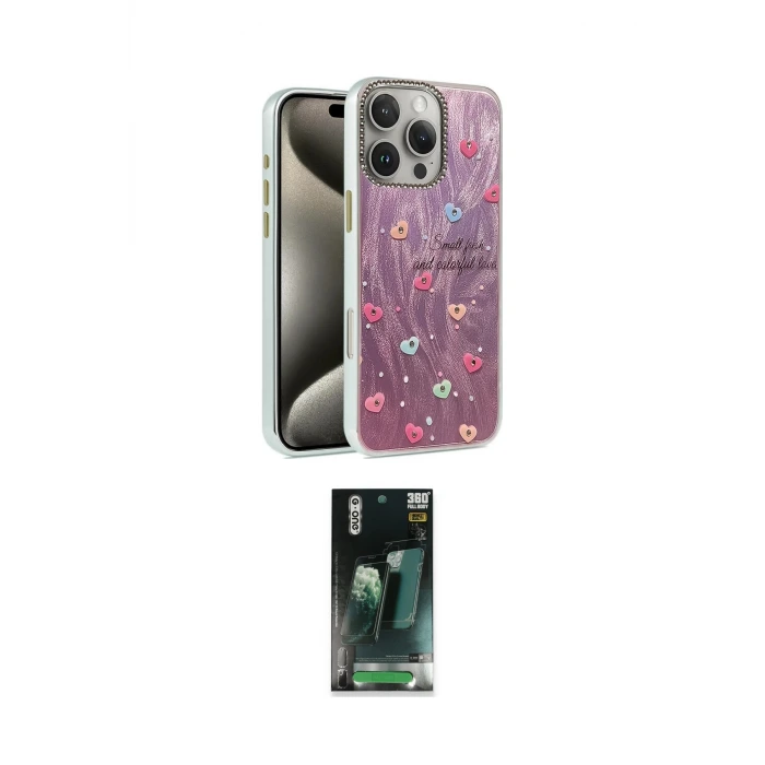 ieg™ iPhone 16 Pro Max Kılıf Zirve Modern Prime - Siyah 360 Mat Full Body Arka Koruyucu