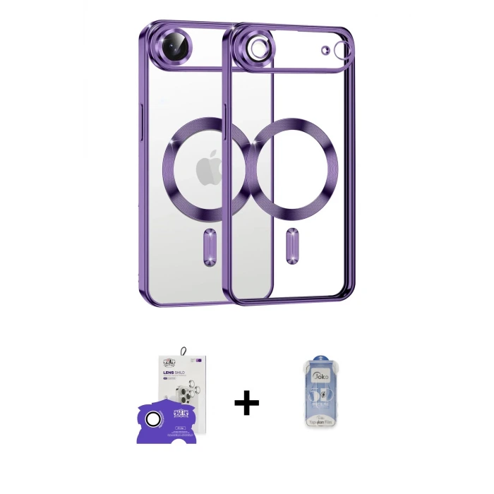 ieg™ iPhone 17 Air Kılıf Nova Işık Özel Seri - Siyah Joko Magic 5D Cam + Bilvis Titan Kamera Lens - GS