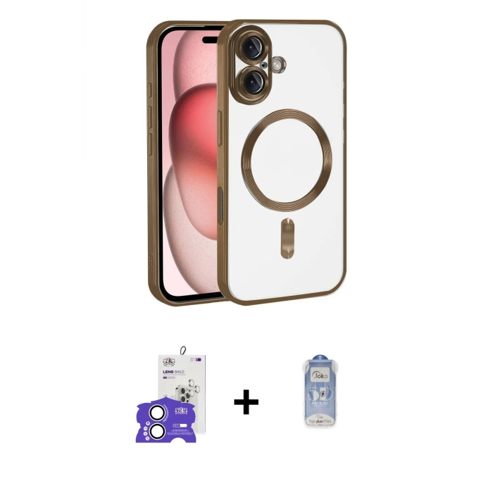 ieg™ iPhone 17 Kılıf Nova Işık Özel Seri - Siyah Joko Magic 5D Cam + Bilvis Titan Kamera Lens - GS