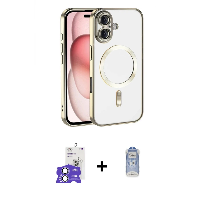 ieg™ iPhone 17 Kılıf Nova Işık Özel Seri - Siyah Joko Magic 5D Cam + Bilvis Titan Kamera Lens - GS