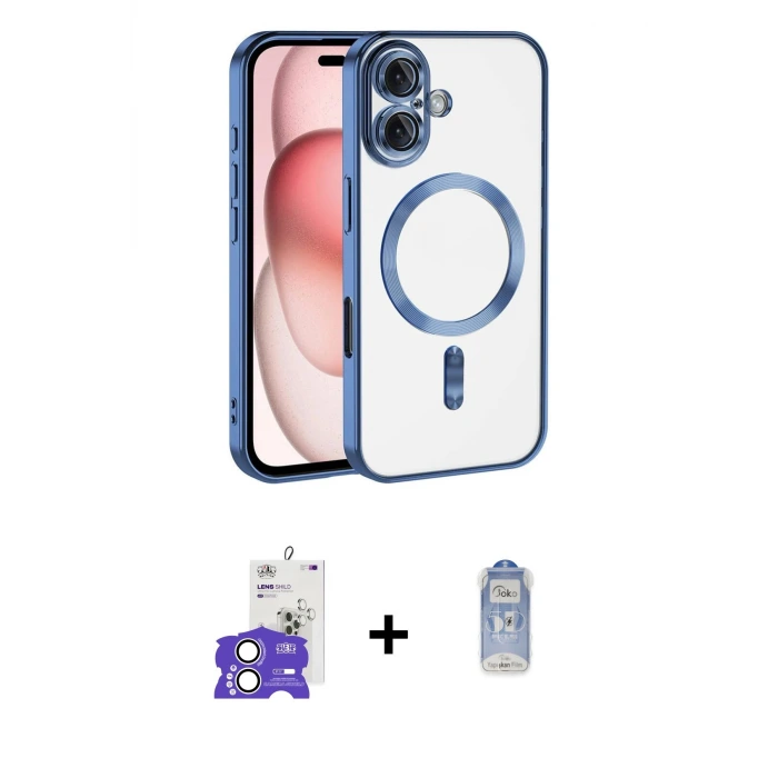 ieg™ iPhone 17 Kılıf Nova Işık Özel Seri - Siyah Joko Magic 5D Cam + Bilvis Titan Kamera Lens - GS