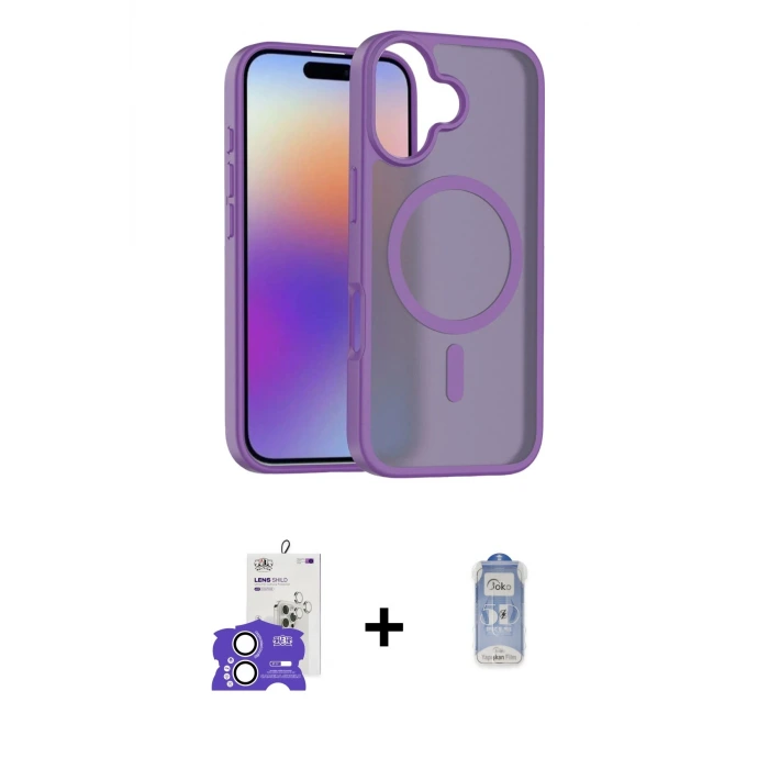 ieg™ iPhone 17 Kılıf Siluet Minimal Prime - Siyah Joko Magic 5D Cam + Bilvis Titan Kamera Lens - GS