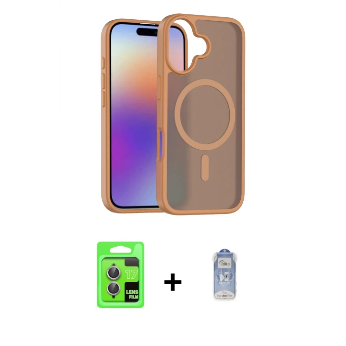 ieg™ iPhone 17 Kılıf Siluet Minimal Prime - Siyah Joko Magic 5D Cam + Raze Metal Kamera Lens - AKMR