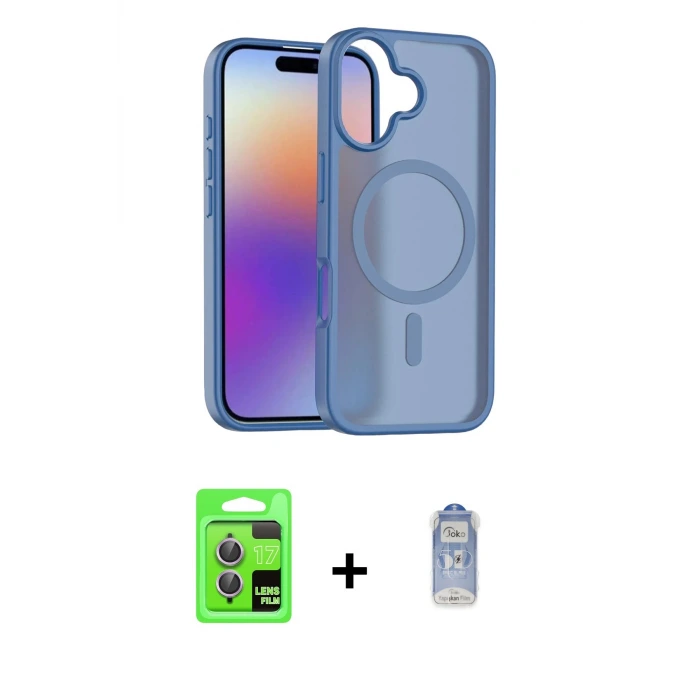 ieg™ iPhone 17 Kılıf Siluet Minimal Prime - Siyah Joko Magic 5D Cam + Raze Metal Kamera Lens - AKMR