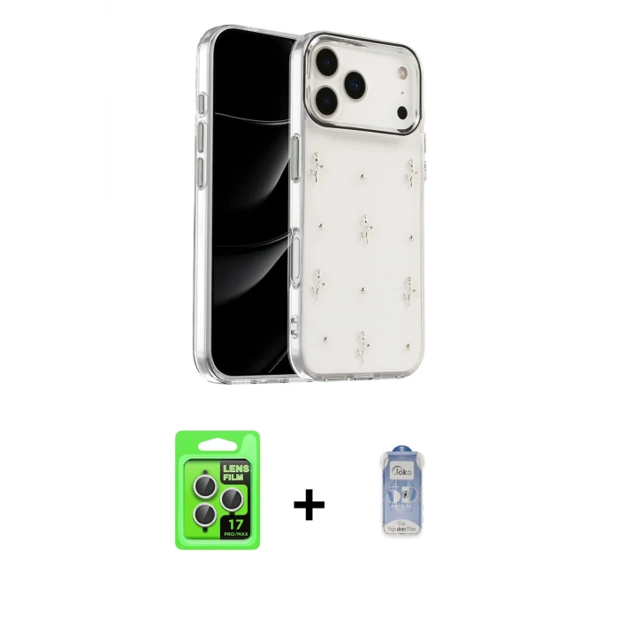 ieg™ iPhone 17 Pro Kılıf Yörünge Form - Siyah Joko Magic 5D Cam + Raze Metal Kamera Lens - GS