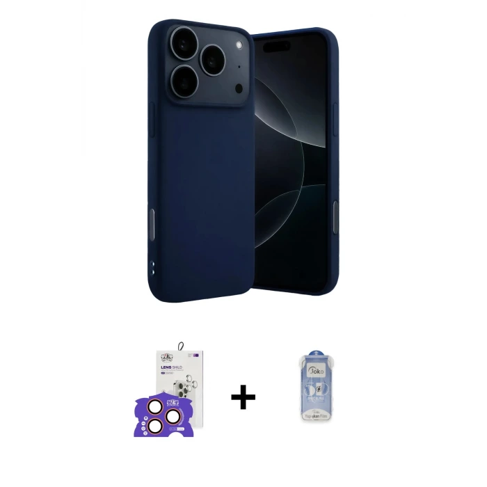 ieg™ iPhone 17 Pro Max Kılıf Ahenk Serisi - Siyah Joko Magic 5D Cam + Bilvis Titan Kamera Lens - TU