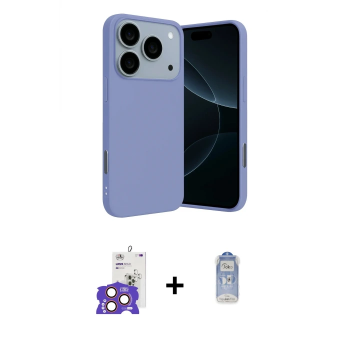 ieg™ iPhone 17 Pro Max Kılıf Ahenk Serisi - Siyah Joko Magic 5D Cam + Bilvis Titan Kamera Lens - TU