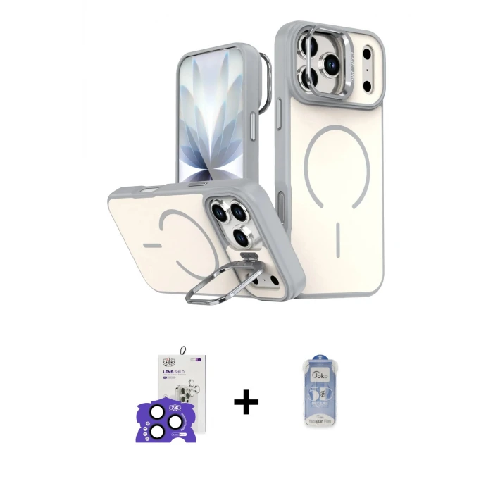 ieg™ iPhone 17 Pro Max Kılıf Çekirdek Klasik - Siyah Joko Magic 5D Cam + Bilvis Titan Kamera Lens - LT