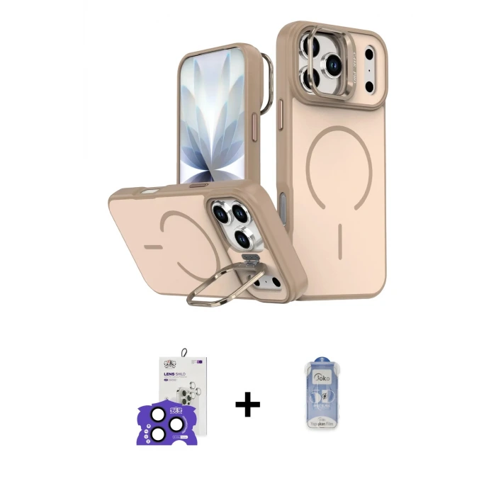 ieg™ iPhone 17 Pro Max Kılıf Çekirdek Klasik - Siyah Joko Magic 5D Cam + Bilvis Titan Kamera Lens - LT
