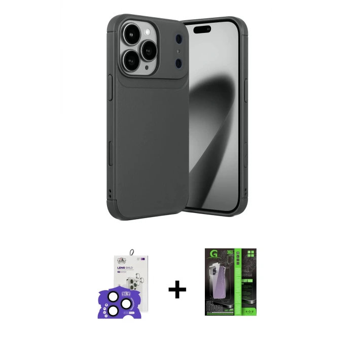 ieg™ iPhone 17 Pro Max Kılıf Eksen Form Prime - Şeffaf 360 Full Body Arka Koruyucu + Bilvis Titan Kamera Lens - LT