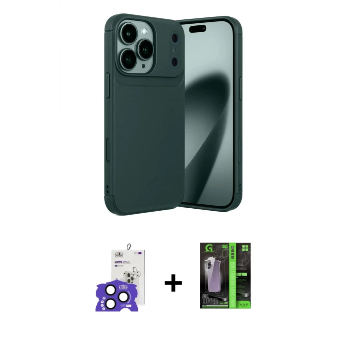 ieg™ iPhone 17 Pro Max Kılıf Eksen Form Prime - Şeffaf 360 Full Body Arka Koruyucu + Bilvis Titan Kamera Lens - LT