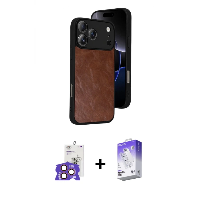 ieg™ iPhone 17 Pro Max Kılıf Kıvılcım Işık Serisi - Siyah Bilvis 5in1 3D Magic Cam Ekran Koruyucu + Bilvis Titan Kamera Lens - TU