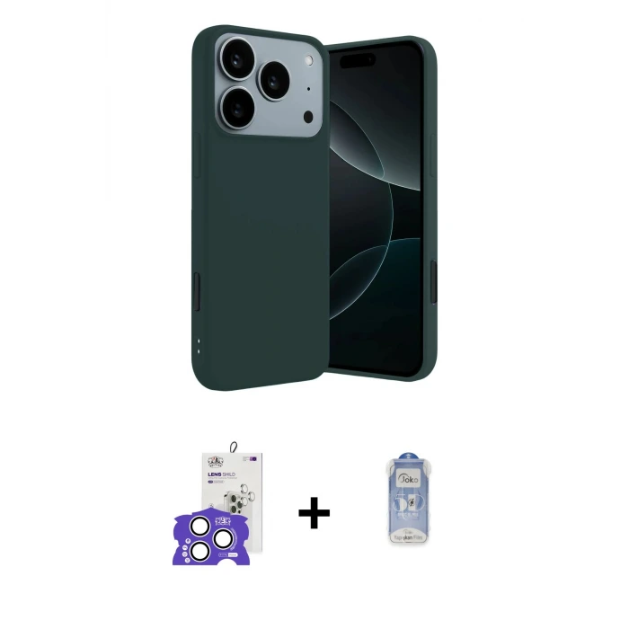 ieg™ iPhone 17 Pro Max Kılıf Kozmos Yansıma Özel Seri - Siyah Joko Magic 5D Cam + Bilvis Titan Kamera Lens - GS