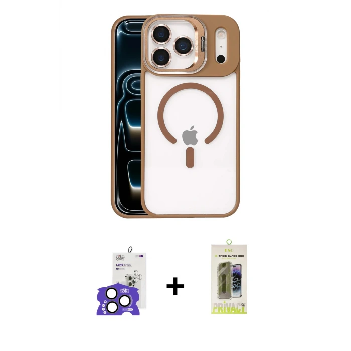 ieg™ iPhone 17 Pro Max Kılıf Yadigar Asil Koleksiyonu - Siyah Joko Magic 5D Hayalet Cam + Bilvis Titan Kamera Lens - NLGY