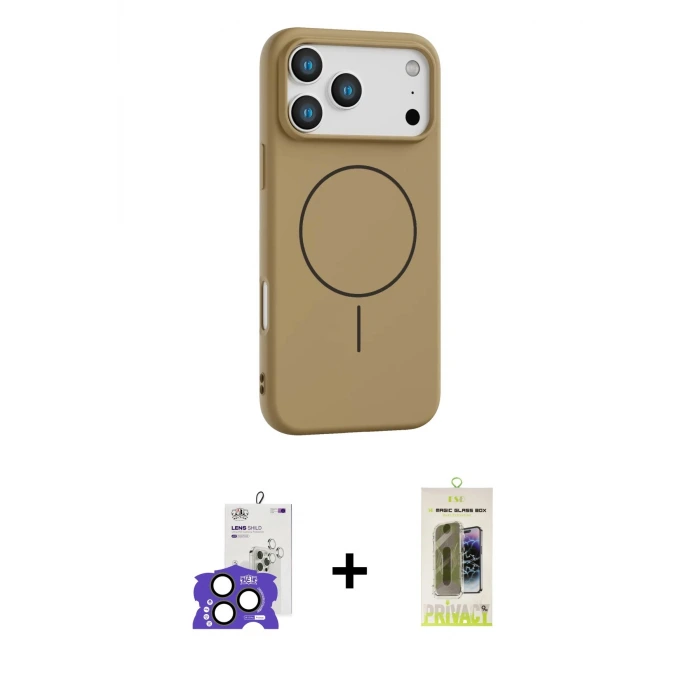 ieg™ iPhone 17 Pro Max Kılıf Yankı Form Serisi - Siyah Joko Magic 5D Hayalet Cam + Bilvis Titan Kamera Lens - NLGY
