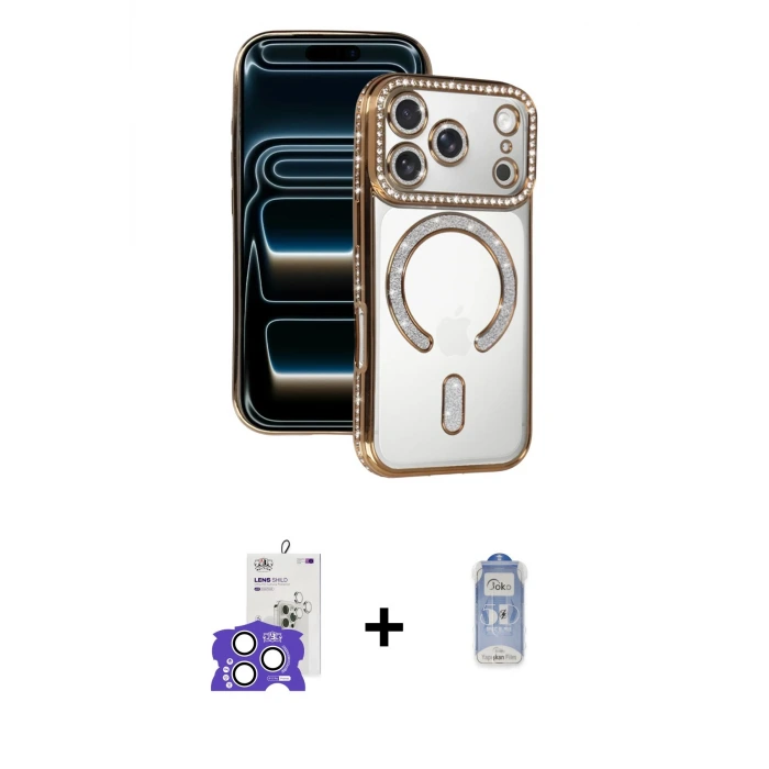 ieg™ iPhone 17 Pro Max Kılıf Zirve Doku Prime - Siyah Joko Magic 5D Cam + Bilvis Titan Kamera Lens - GS