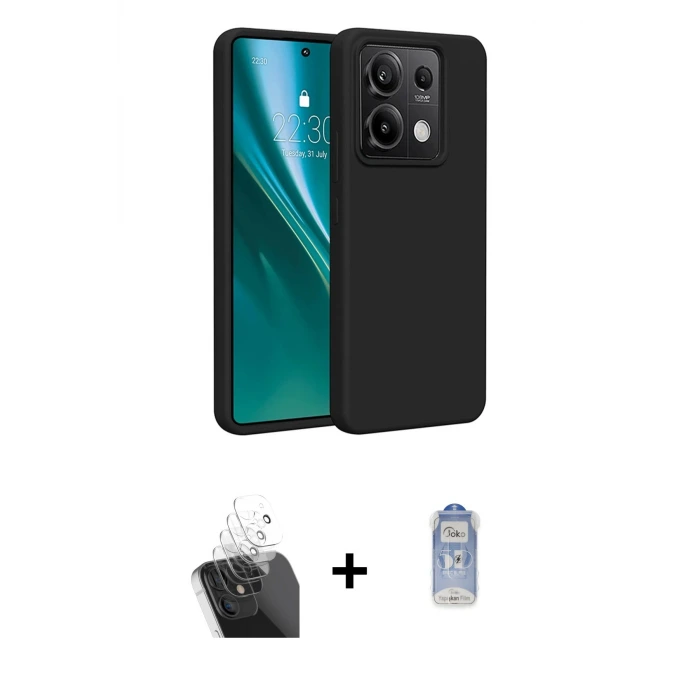 ieg™ Redmi Note 13 Pro 5G Kılıf Kozmos Yansıma Özel Seri - Siyah Joko Magic 5D Cam + Kamera Lens Koruma Cam - SF