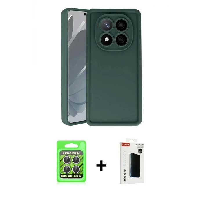 ieg™ Redmi Note 14 Pro 4G Kılıf Yankı Yansıma Özel Seri - Şeffaf Hayalet Polymer Nano Ekran Koruyucu + Raze Metal Kamera Lens - GS