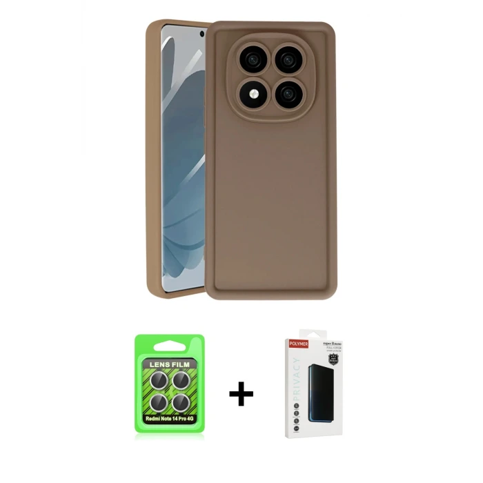 ieg™ Redmi Note 14 Pro 4G Kılıf Yankı Yansıma Özel Seri - Şeffaf Hayalet Polymer Nano Ekran Koruyucu + Raze Metal Kamera Lens - GS