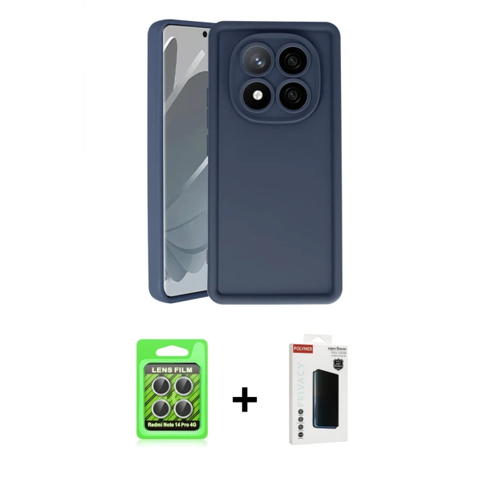 ieg™ Redmi Note 14 Pro 4G Kılıf Yankı Yansıma Özel Seri - Şeffaf Hayalet Polymer Nano Ekran Koruyucu + Raze Metal Kamera Lens - GS
