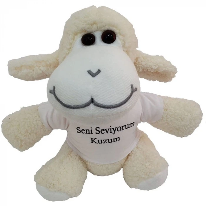 ieg™ Seni Seviyorum Kuzum Tişörtlü Peluş Kuzu Oyuncak