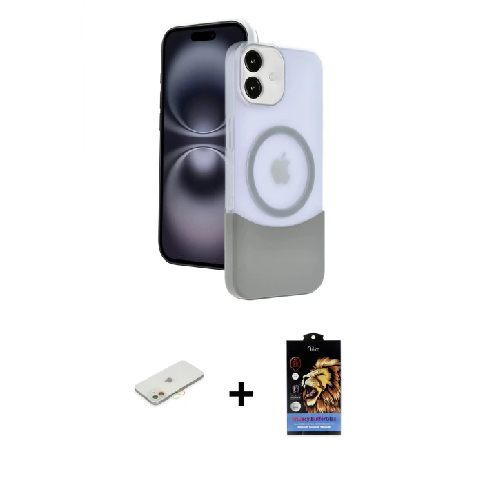 iPhone 11 Kılıf Kozmos Form Özel Seri - Siyah Buffer Hayalet Cam Ekran Koruyucu + Renkli Kamera Lens Koruma Cam - TU