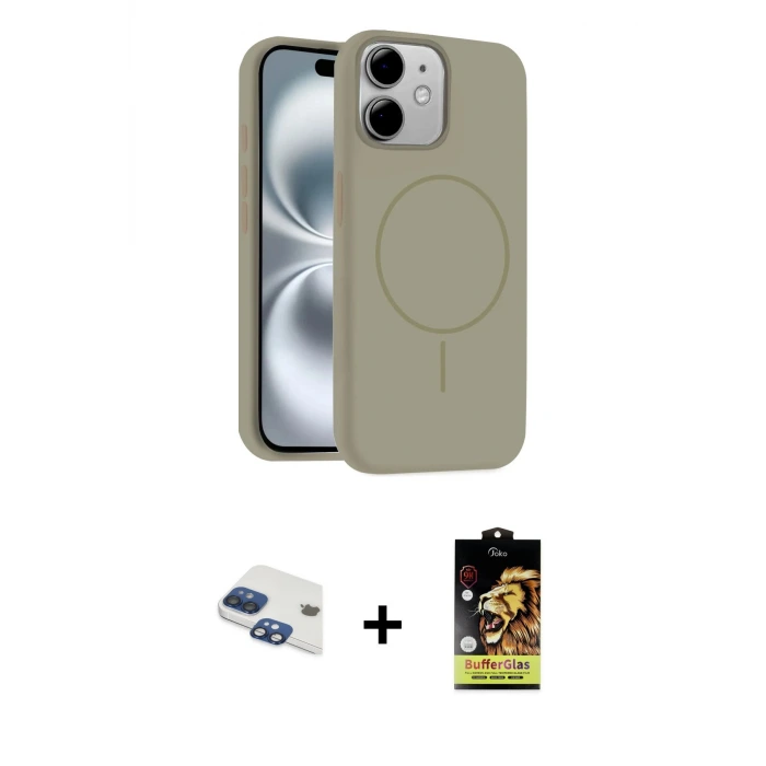 iPhone 11 Kılıf Yankı Form Serisi - Siyah Buffer Cam Ekran Koruyucu + Pers Alüminyum Kamera Lens - LT