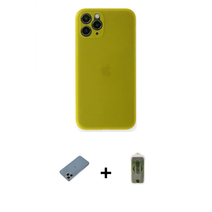 iPhone 11 Pro Max Kılıf Yadigar Yansıma Serisi - Siyah Joko Magic 5D Hayalet Cam + Shine Kamera Lens Koruma Cam - GI