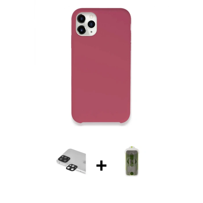 iPhone 11 Pro Max Kılıf Zirve Modern Özel Seri - Siyah Joko Magic 5D Hayalet Cam + Pers Alüminyum Kamera Lens - SH