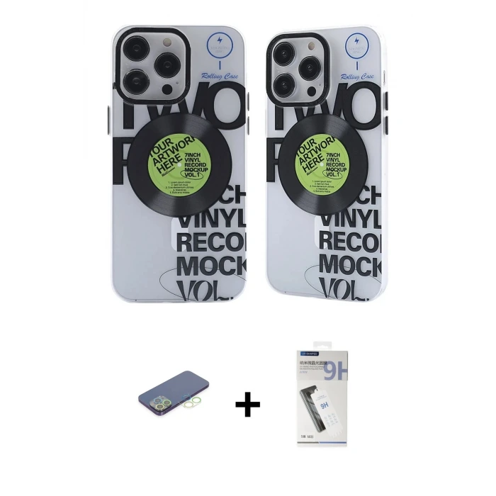 iPhone 12 Pro Max Kılıf Nova Doku Koleksiyonu - Şeffaf Uv Polymer Nano Ekran Koruyucu + Renkli Kamera Lens Koruma Cam - YL