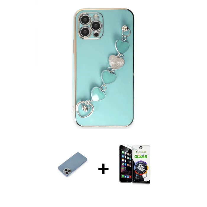 iPhone 12 Pro Max Kılıf Nova Işık Prime - Şeffaf Temperli Cam Ekran Koruyucu + Shine Kamera Lens Koruma Cam - GI