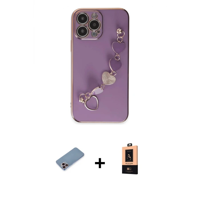 iPhone 13 Pro Max Kılıf Nova Işık Prime - Şeffaf Maxco Cam Ekran Koruyucu + Shine Kamera Lens Koruma Cam - PE