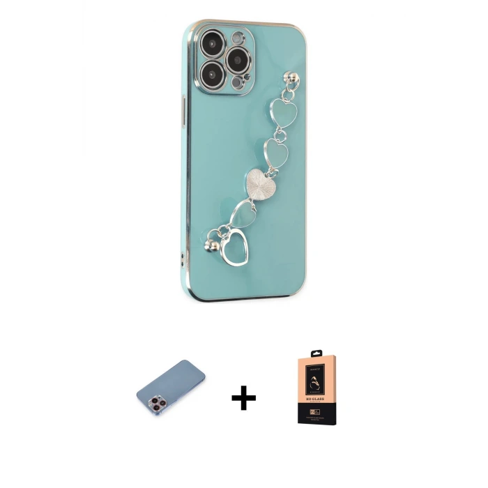 iPhone 13 Pro Max Kılıf Nova Işık Prime - Şeffaf Maxco Cam Ekran Koruyucu + Shine Kamera Lens Koruma Cam - PE