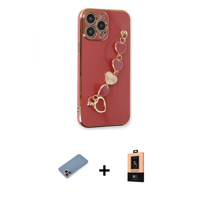 iPhone 13 Pro Max Kılıf Nova Işık Prime - Şeffaf Maxco Cam Ekran Koruyucu + Shine Kamera Lens Koruma Cam - PE