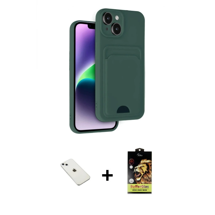 iPhone 14 Kılıf Vadi Çizgi Prime - Siyah Buffer Cam Ekran Koruyucu + Diamond Kamera Lens - SABE