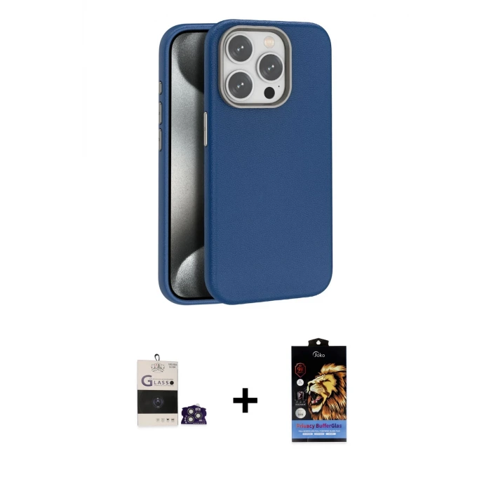 iPhone 14 Pro Max Kılıf Zirve Modern Prime - Siyah Buffer Hayalet Cam Ekran Koruyucu + Bilvis Titan Kamera Lens - GS