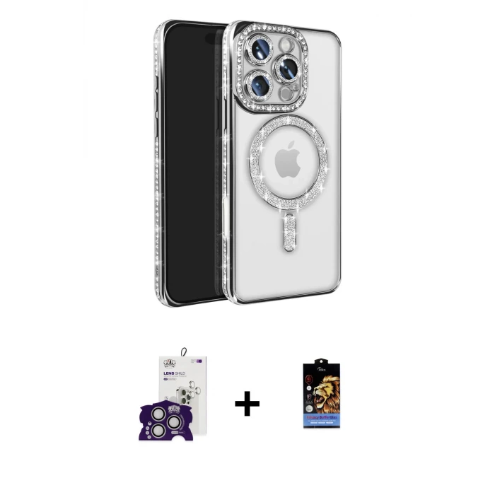 iPhone 16 Pro Max Kılıf Zirve Doku Prime - Siyah Buffer Hayalet Cam Ekran Koruyucu + Bilvis Titan Kamera Lens - GS
