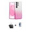 ieg™ Galaxy S24 Ultra Kılıf Eksen Minimal Özel Seri - Siyah Durable Full Glue Curved Cam + Kamera Lens Koruma Cam - SF