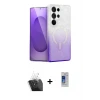 ieg™ Galaxy S24 Ultra Kılıf Eksen Minimal Özel Seri - Siyah Durable Full Glue Curved Cam + Kamera Lens Koruma Cam - SF