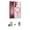 ieg™ Galaxy S24 Ultra Kılıf Nova Işık Özel Seri - Siyah Durable Full Glue Curved Cam + Bilvis Titan Kamera Lens - GD