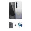 ieg™ Galaxy S25 Plus Kılıf Eksen Minimal Özel Seri - Siyah 3D Antistatik Seramik Nano Ekran Koruyucu + Raze Metal Kamera Lens - SH