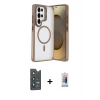 ieg™ Galaxy S25 Ultra Kılıf Akış Form - Siyah Joko Magic 5D Cam + Bilvis Titan Kamera Lens - LT