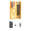 ieg™ Galaxy S25 Ultra Kılıf Akış Form - Siyah Joko Magic 5D Cam + Bilvis Titan Kamera Lens - LT